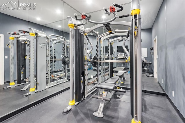 4043 Needles Dr, Colorado Springs, CO 80908 - workout area featuring recessed lighting