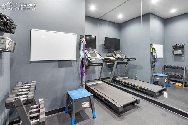 4043 Needles Dr, Colorado Springs, CO 80908 - workout area featuring recessed lighting