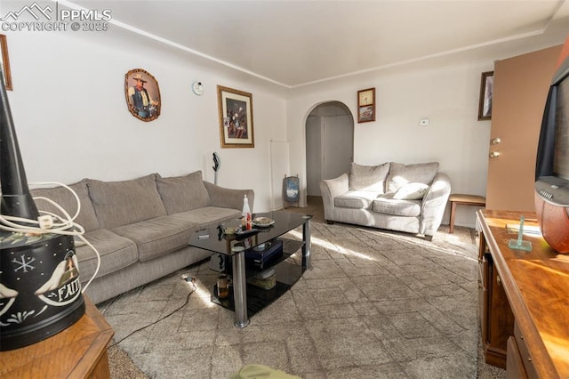 710 S Royer St, Colorado Springs, CO 80903 - carpeted living room with arched walkways