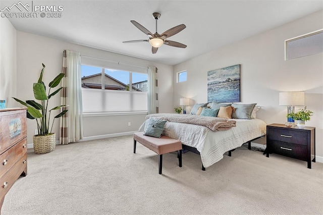 4464 Portillo Pl, Colorado Springs, CO 80924 - bedroom featuring baseboards, a ceiling fan, and carpet flooring