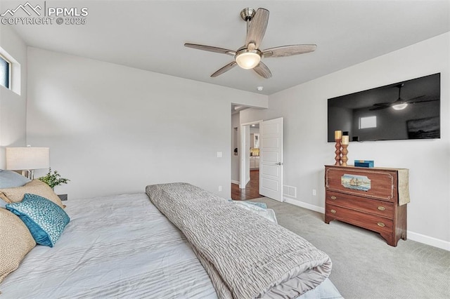4464 Portillo Pl, Colorado Springs, CO 80924 - carpeted bedroom with visible vents, a ceiling fan, and baseboards