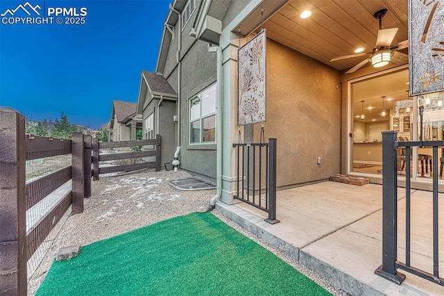 4464 Portillo Pl, Colorado Springs, CO 80924 - view of patio / terrace with a gate, fence, and a ceiling fan
