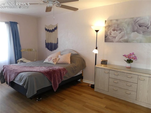 1007 Iowa Ave, Colorado Springs, CO 80909 - bedroom with light wood-style flooring and ceiling fan