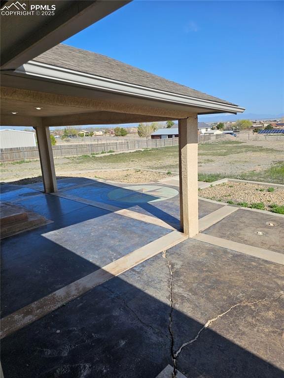 view of patio with a fenced backyard