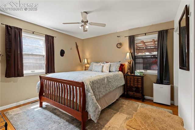 1514 Howard Ave, Colorado Springs, CO 80909 - bedroom with baseboards, a ceiling fan, and wood finished floors