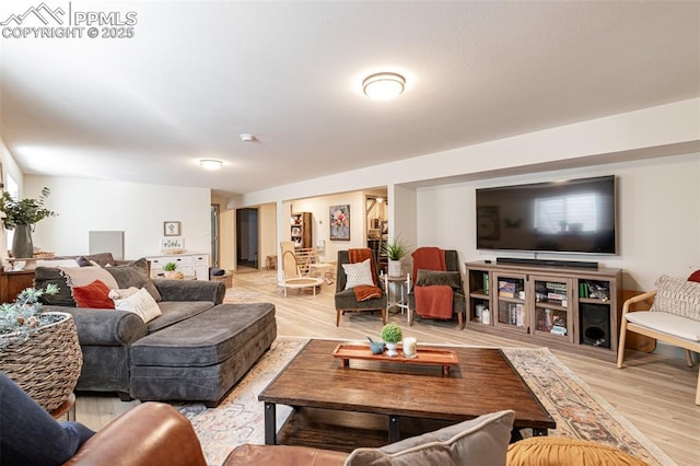 living room with wood finished floors