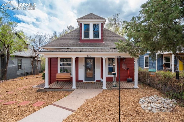 519 W Bijou St, Colorado Springs, CO 80905 - bungalow-style house featuring a porch and a shingled roof