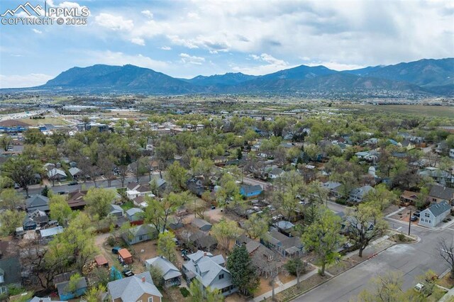 519 W Bijou St, Colorado Springs, CO 80905 - drone / aerial view featuring a mountain view and a residential view