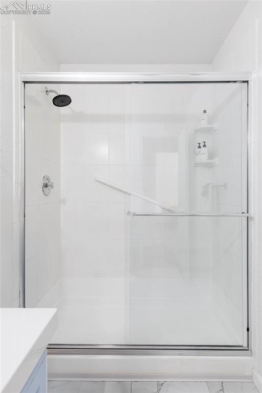 280 Highland Meadows Dr, Florissant, CO 80816 - full bathroom featuring vanity and a stall shower