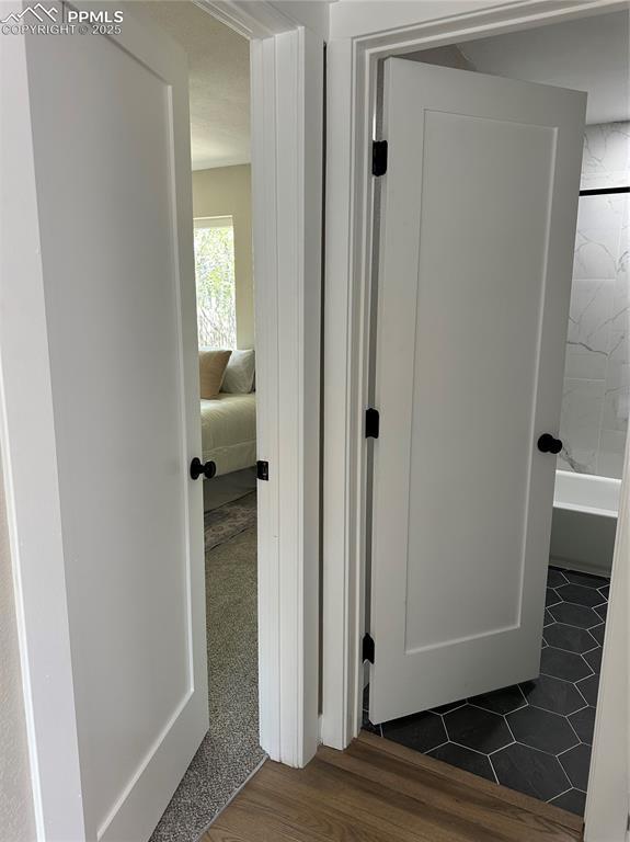 interior space featuring dark wood-style floors