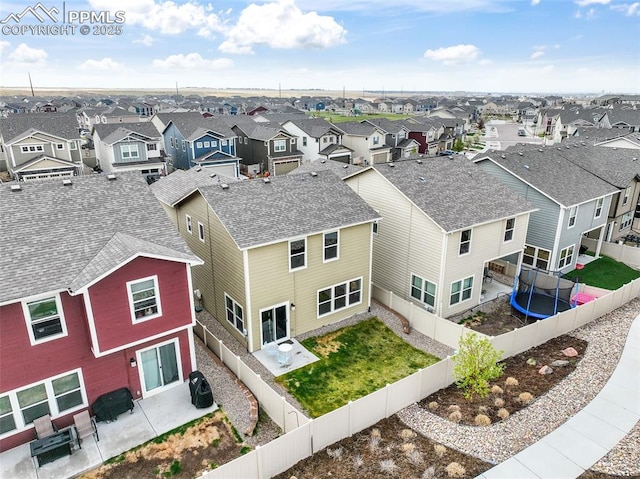 aerial view with a residential view