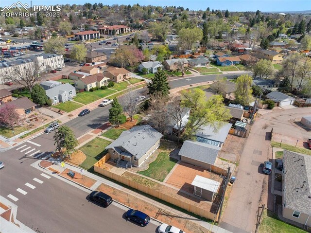 drone / aerial view with a residential view