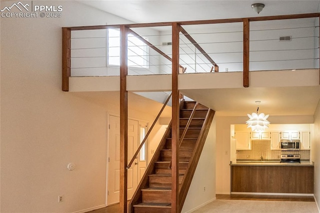 stairs with baseboards