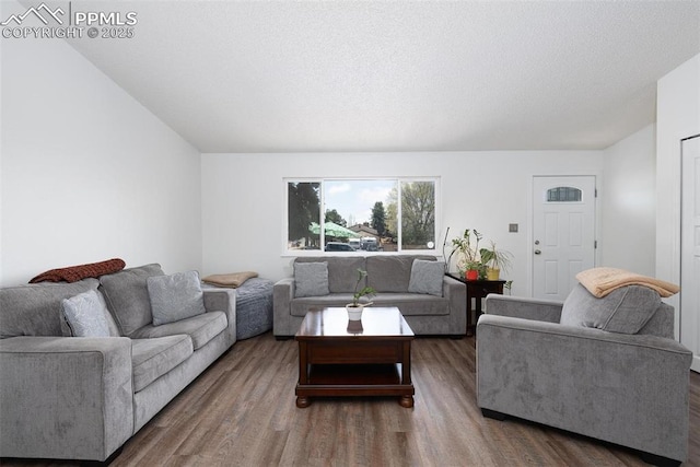 living area with wood finished floors