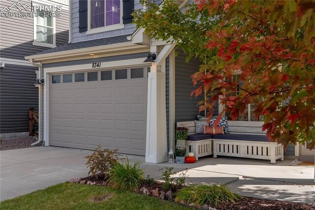 garage with driveway