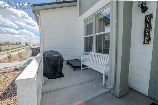 view of patio with area for grilling