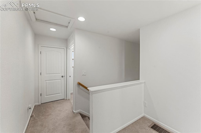 6117 Ashmore Ln, Colorado Springs, CO 80927 - hall with baseboards, an upstairs landing, and carpet flooring