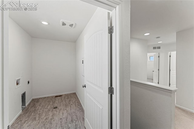 6117 Ashmore Ln, Colorado Springs, CO 80927 - laundry area with washer hookup, visible vents, baseboards, recessed lighting, and laundry area
