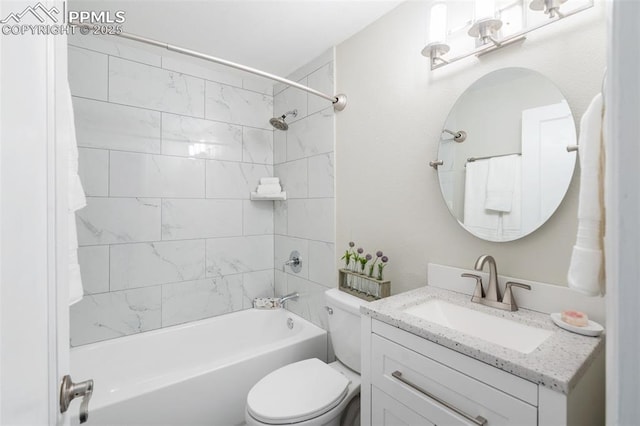 735 N Walnut St, Colorado Springs, CO 80905 - bathroom featuring vanity, shower / bathtub combination with curtain, and toilet