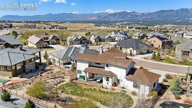 13625 Kitty Joe Ct, Colorado Springs, CO 80921 - drone / aerial view featuring a mountain view and a residential view