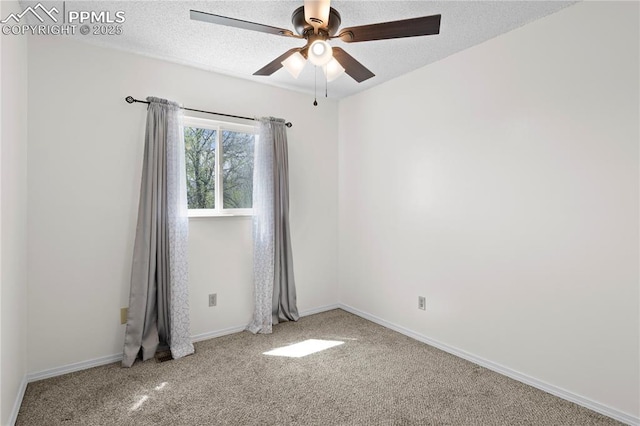 537 Blossom Field Rd, Fountain, CO 80817 - spare room with carpet floors, a textured ceiling, baseboards, and ceiling fan