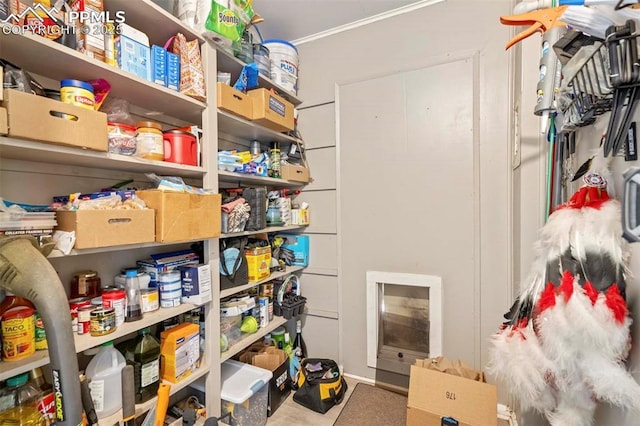 view of storage area