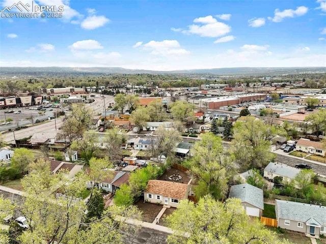aerial view with a residential view