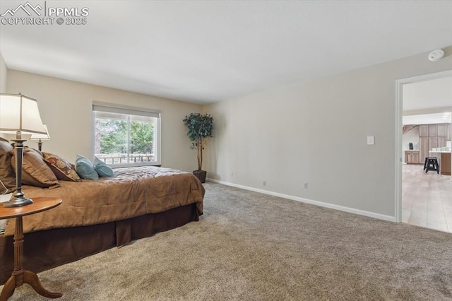 bedroom featuring baseboards and carpet flooring