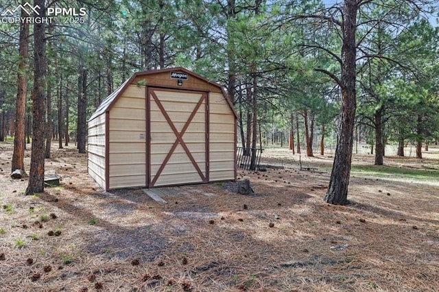 view of shed