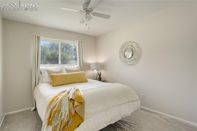 409 Columbine St, Fountain, CO 80817 - bedroom featuring carpet, baseboards, and a ceiling fan