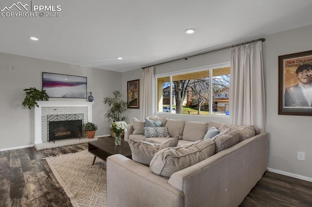 5064 Artistic Cir, Colorado Springs, CO 80917 - living room with recessed lighting, dark wood-style flooring, and baseboards