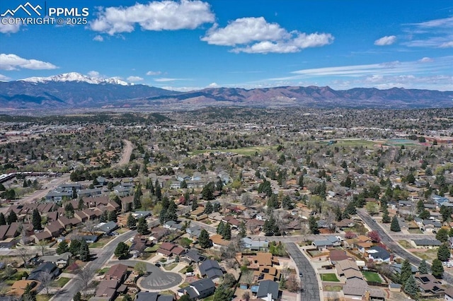 5064 Artistic Cir, Colorado Springs, CO 80917 - birds eye view of property with a mountain view and a residential view