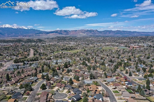 5064 Artistic Cir, Colorado Springs, CO 80917 - birds eye view of property with a residential view and a mountain view