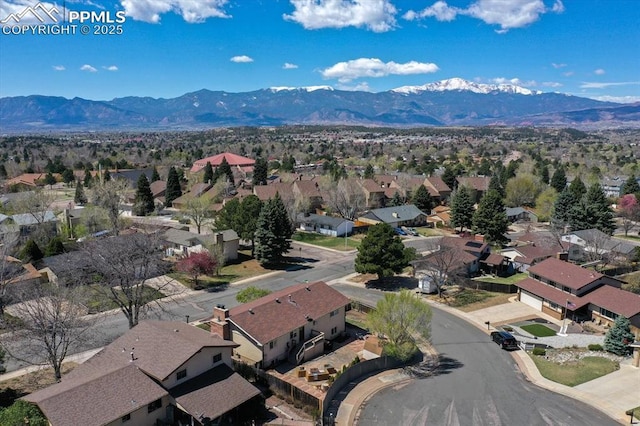 5064 Artistic Cir, Colorado Springs, CO 80917 - birds eye view of property with a residential view and a mountain view
