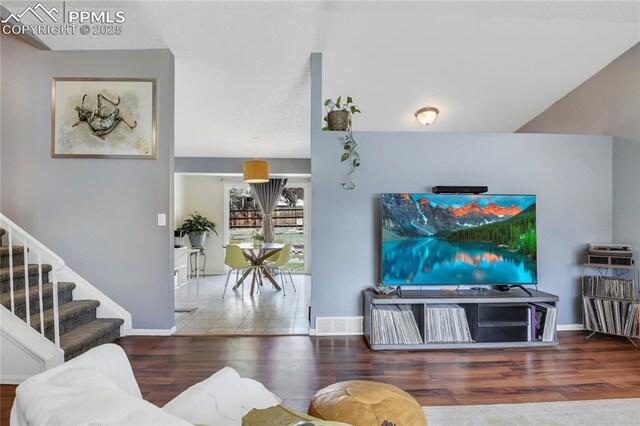 4230 Hollow Rd, Colorado Springs, CO 80917 - living room with baseboards and wood finished floors
