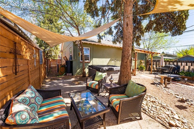 413 E Fontanero St, Colorado Springs, CO 80907 - view of patio / terrace with a fenced backyard and an outdoor hangout area