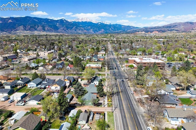 413 E Fontanero St, Colorado Springs, CO 80907 - bird's eye view featuring a mountain view and a residential view