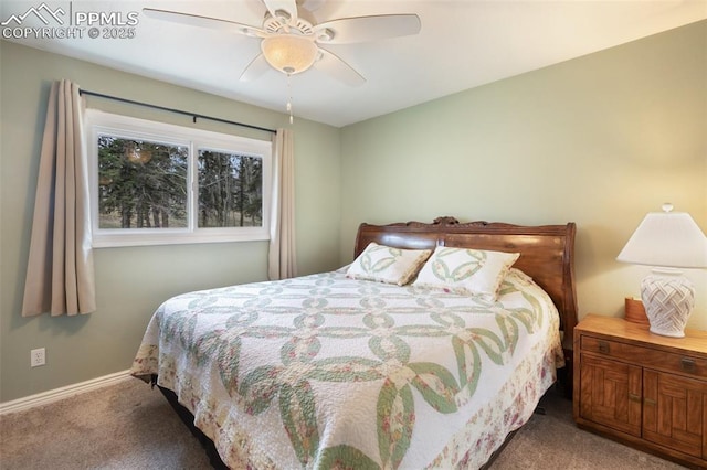 555 Elfin Glen Dr, Divide, CO 80814 - bedroom with carpet floors, baseboards, and a ceiling fan
