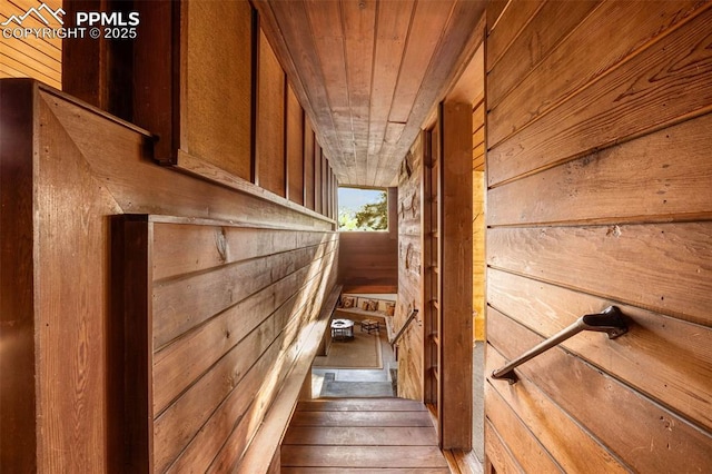 1455 La Mesa St, Colorado Springs, CO 80904 - interior space featuring wooden walls and wooden ceiling