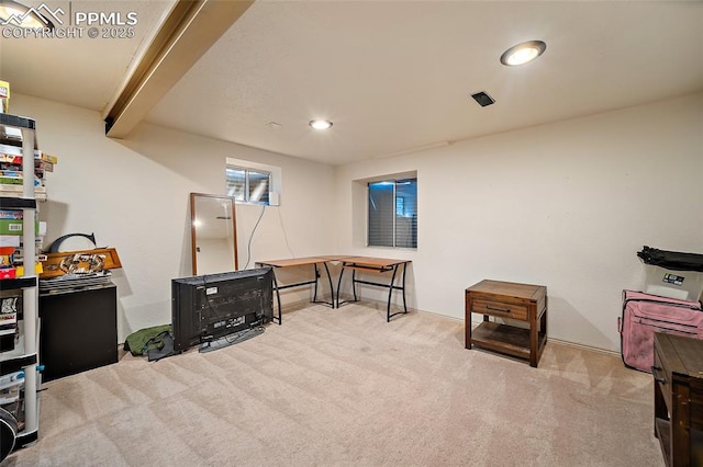 8545 Salsifa Ter, Colorado Springs, CO 80920 - game room featuring carpet flooring and recessed lighting