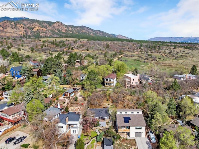1624 Cheyenne Blvd, Colorado Springs, CO 80906 - birds eye view of property with a residential view and a mountain view