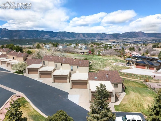 344 Mission Hill Way, Colorado Springs, CO 80921 - drone / aerial view featuring a residential view and a mountain view