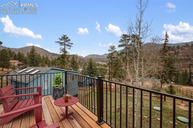 balcony with a mountain view