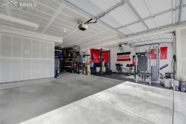 garage featuring a garage door opener