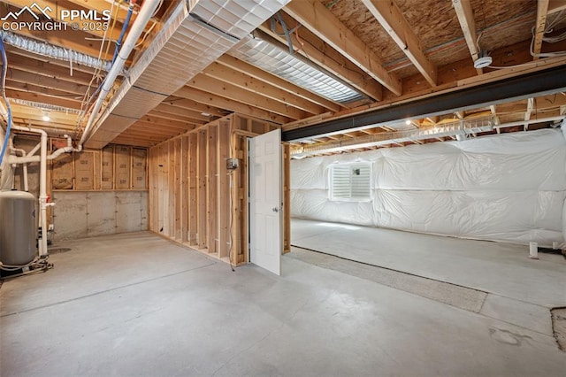 view of unfinished basement