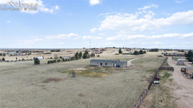 aerial view with a rural view