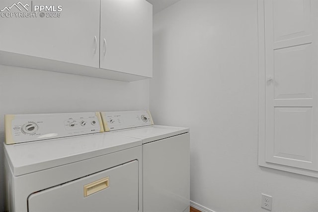 3925 Zurich Dr, Colorado Springs, CO 80920 - laundry room featuring cabinet space, independent washer and dryer, and baseboards