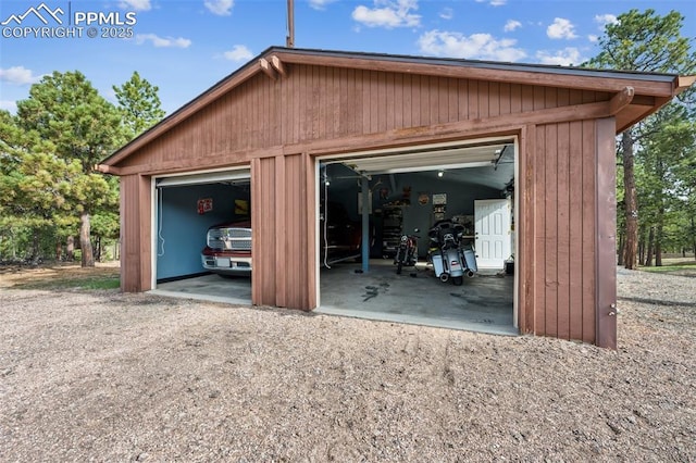 view of garage
