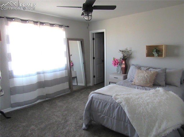 8766 Beaverhead Cir, Colorado Springs, CO 80908 - carpeted bedroom with a ceiling fan