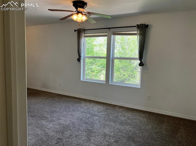 2790 Winterbourne St, Colorado Springs, CO 80910 - spare room featuring a ceiling fan, carpet flooring, and baseboards